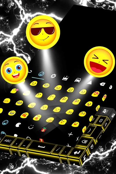 Yellow Neon Keyboard GO - Preview 1
