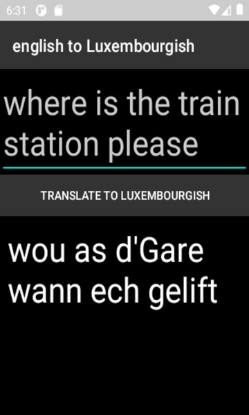 english to Luxembourgish translator - Preview 2