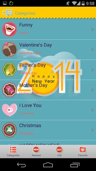 Handcent SMS Skin(New Year 2014) - Preview 1