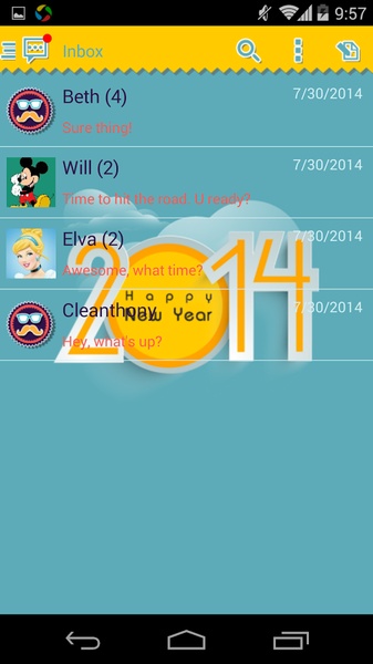 Handcent SMS Skin(New Year 2014) - Preview 8