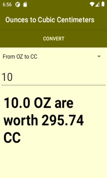 Ounces to Cubic Centimeters converter - Preview 4