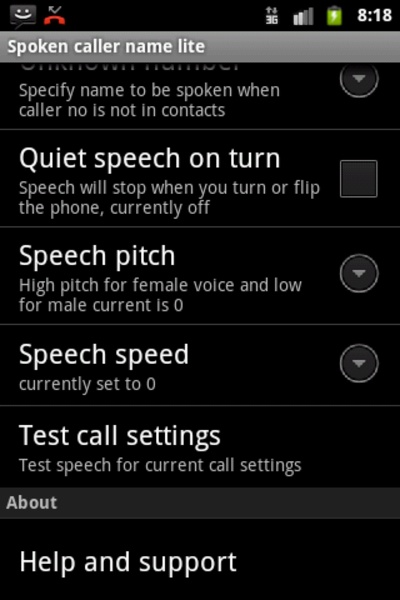 Spoken caller name lite free - Preview 1
