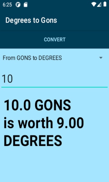 Degrees to Gons converter - Preview 2