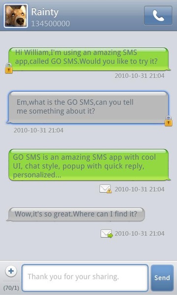 GO SMS Pro Grey Theme - Preview 8