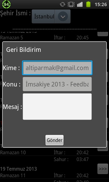 Imsakiye - Preview 1