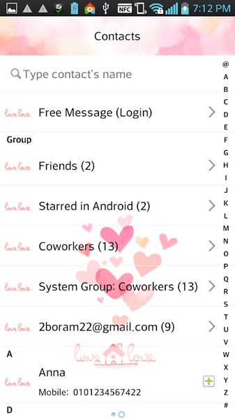 GO SMS LoveLove Theme - Preview 2