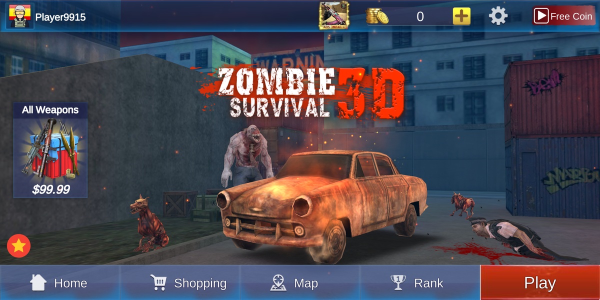 Zombie Survival Gun 3D - Online Game - Play for Free