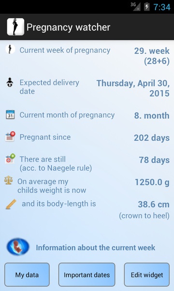 Pregnancy watcher widget - Preview 3