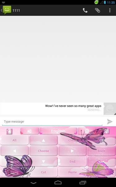GO Keyboard Pink Butterflies Theme - Preview 3
