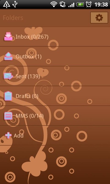 GO SMS Pastel Chocolate Theme - Preview 1