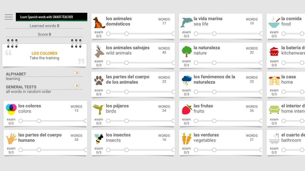 Learn Spanish words with SMART-TEACHER - Preview 1