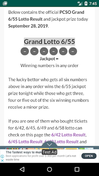 Pcso grand store lotto result