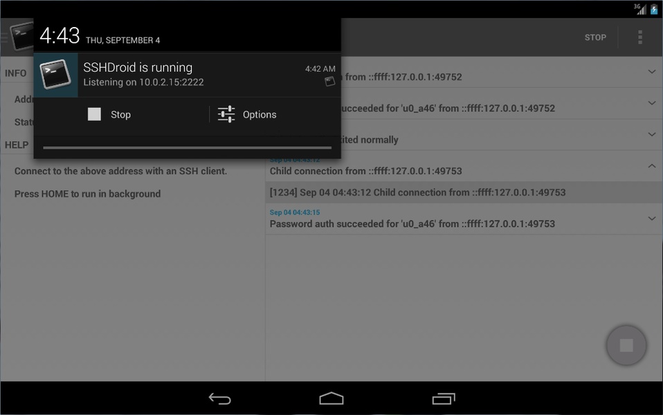 SSHDroid - Preview 9