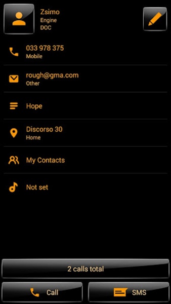 ExDialer Gloss Black Orange theme - Preview 3