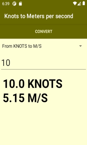 Knots to Meters per second converter - Preview 4