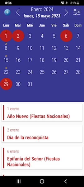 Calendario español png calendario 2024 png calendario -  España