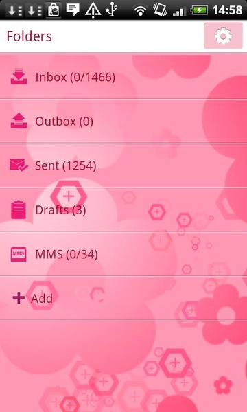 GOSMS Pink Floral Theme - Preview 1
