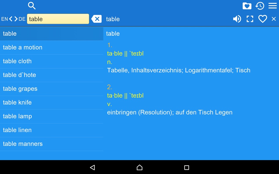 EN-DE Dictionary Free - Preview 3