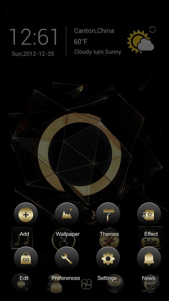 Black Gold GOLauncher EX Theme - Preview 2