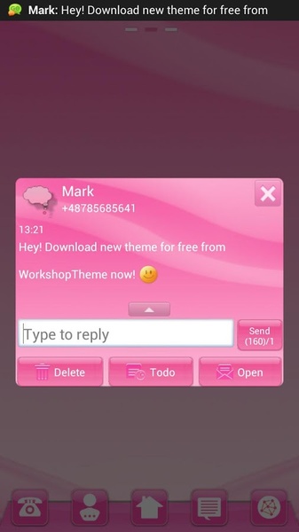 GO SMS pink style - Preview 2