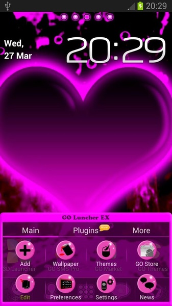GO Launcher EX Hearts Theme - Preview 4