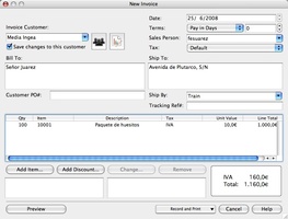 Express Invoice Free Invoicing software for Mac screenshot 2