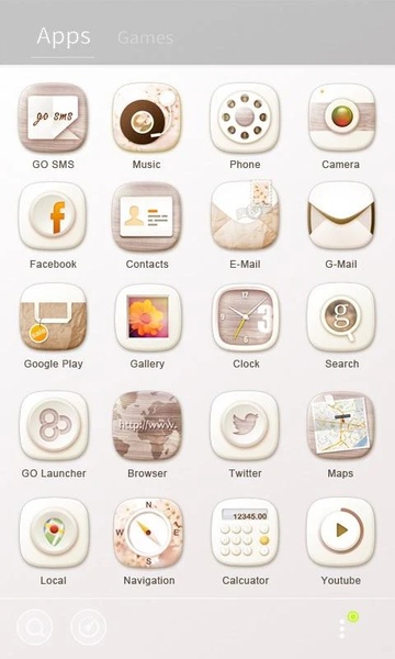 White Wooden GOLauncher EX Theme - Preview 4
