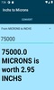 Inchs to Microns converter screenshot 1