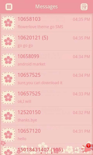 Flower Love GO Launcher EX AND GO SMS PRO - Preview 4