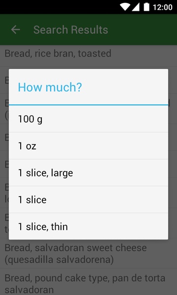 Simple Diet Diary Food Database - Preview 1