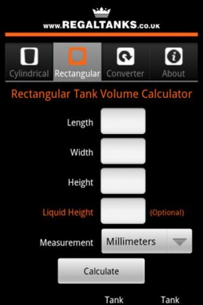 Regal Tanks Volume Calculator - Preview 2