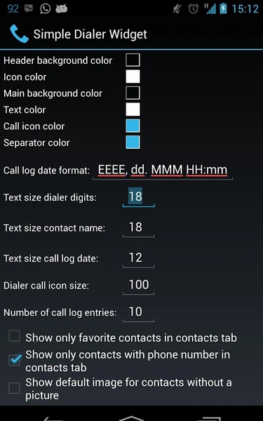 Simple Dialer Widget - Preview 1