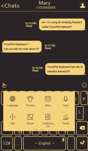 TouchPal SkinPack Black Gold - Preview 3
