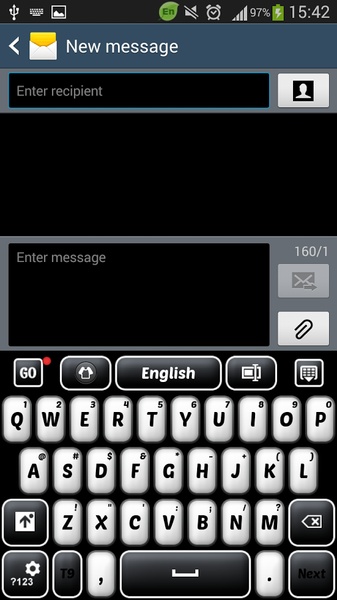 GO Keyboard Black and White Theme - Preview 9