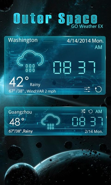 Widget Outer Space Style GO Weather EX - Preview 3