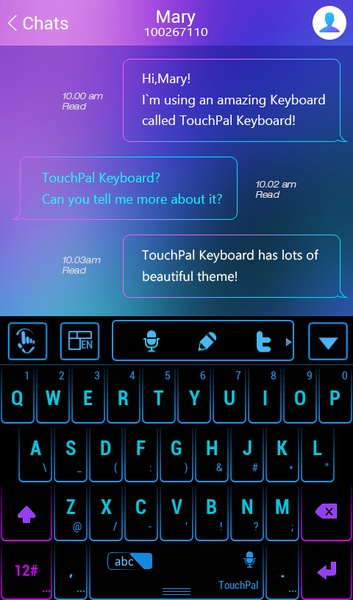 NeonLight TouchPal Theme - Preview 7