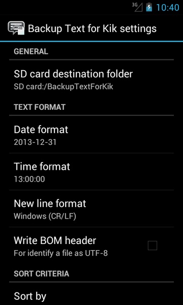 Backup Text for Kik - Preview 1