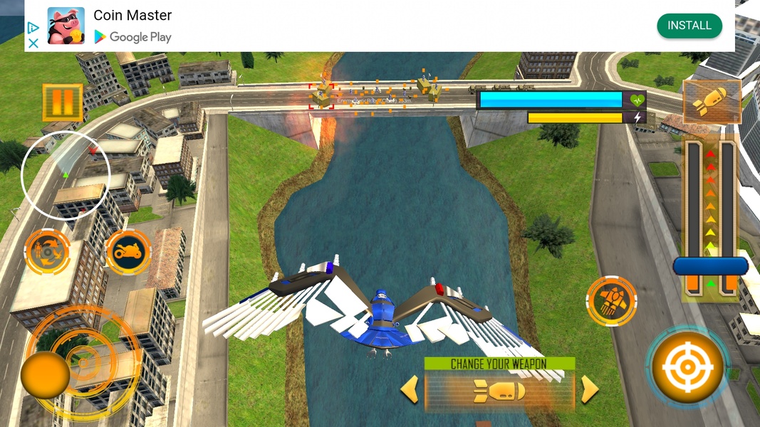 Flying Police Eagle Bike Robot Hero - Preview 9