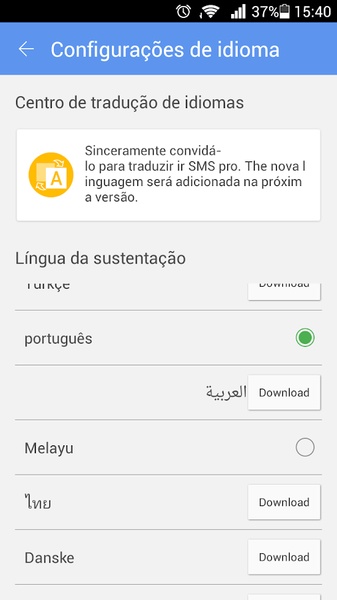 GO SMS Language Portuguese - Preview 1