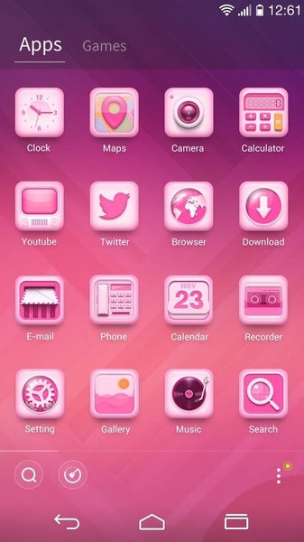 pinky rocket GOLauncher EX Theme - Preview 2