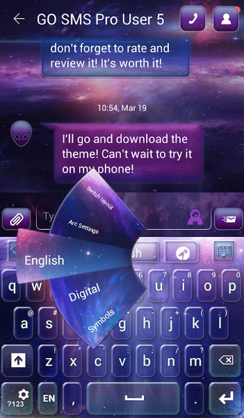 GO SMS Galaxy Theme - Preview 7
