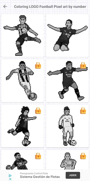 Coloring LOGO Football Pixel art by number - Preview 2