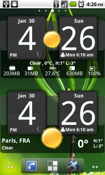 Sense Analog Clock Widget Dark - Preview 3