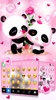 Pink Panda Couple Keyboard Background screenshot 3