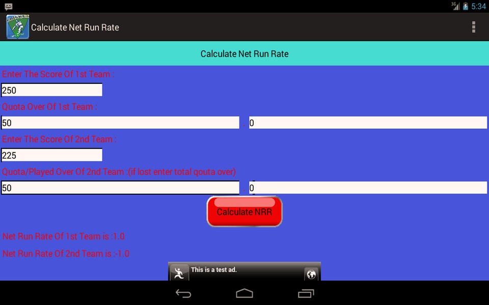 Calculate Net Run Rate - Preview 2