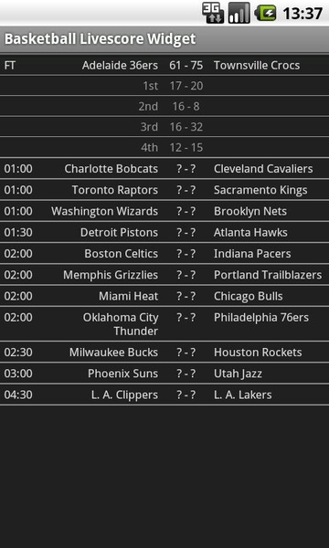 Basketball Livescore Widget - Preview 24