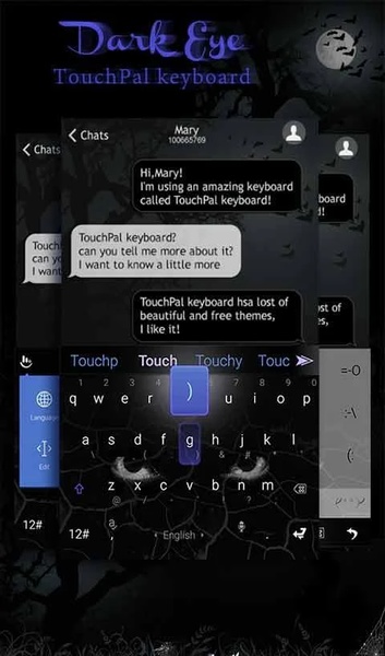 TouchPal SkinPack Dark Eye - Preview 2