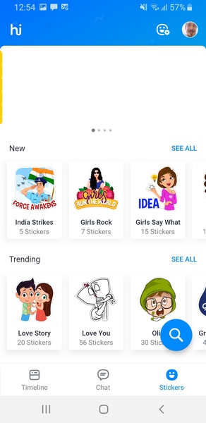 Hike sticker store chat app