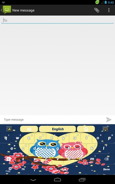 GO Keyboard Sweet Owl Theme - Preview 1