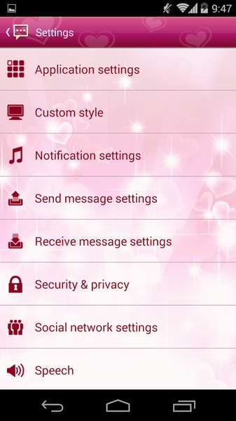 Handcent SMS Skin(Love) - Preview 5